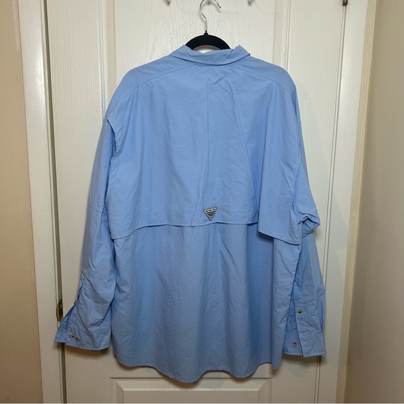 Columbia Shirt Mens XXL Blue Long Sleeve Button Up Outdoor Vented Fishing Camp - Picture 6 of 9